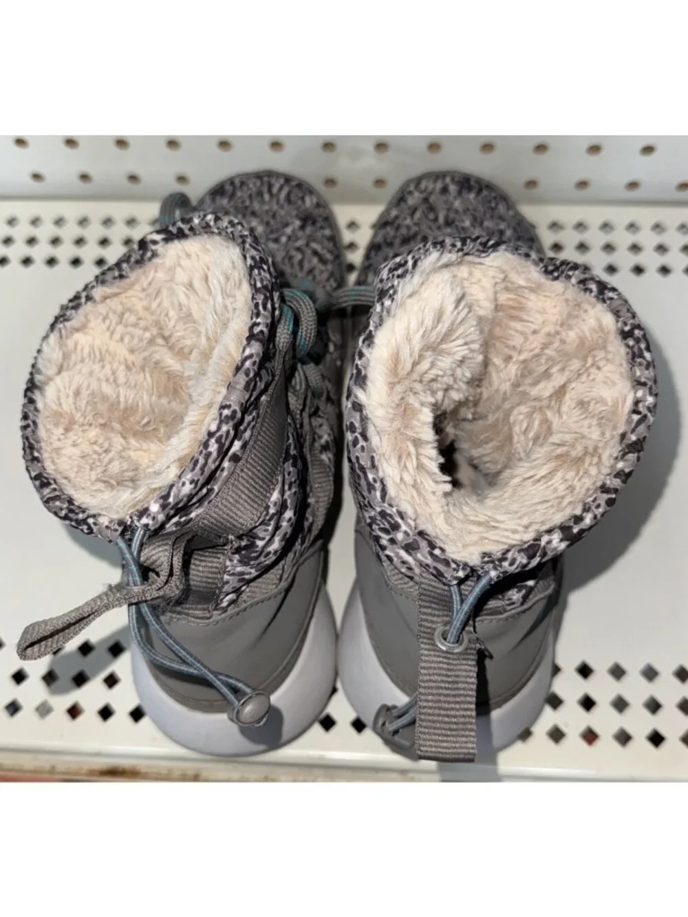 Nike Roshe Run Hi Womens Faux Fur Lined Winter Boots Sneakerboots Size 6 Gray